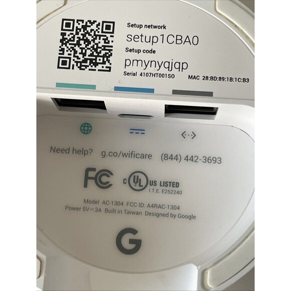 Google WIFI Access Point Router AC-1304 WIFI Google Mesh NO Power Cord TESTED - Picture 4 of 6